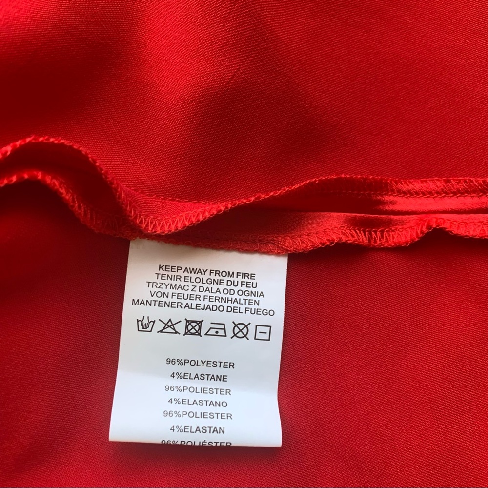 Motel Rocks Paiva Slip Dress Satin Red Straps Mini Short Size Medium UK Size 12 - Picture 13 of 15
